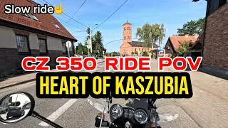 CZ 350 Ride POV Through Chmielno – Heart of Kaszubia (Real Ride Sound) | #SlowRideWorldwide #2stroke