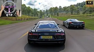 1000HP Audi R8 V10 Goliath Race | Forza Horizon 5 Steering Wheel Gameplay