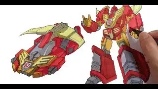 How to color Transformer Hot Rod |Coloring Page for Boys | Transformers Coloring Pages