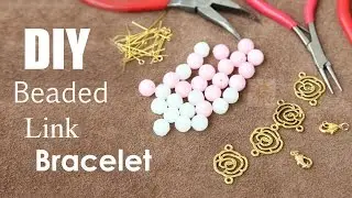 DIY Beaded Bracelet with Golden Flower Links