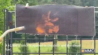 Diesel Covered Fire Resistant Fabric Test