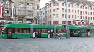 Basel: Marktplatz (Rathaus Basel-Stadt). Buses and trams BVB