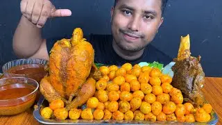 EATING 200 quail eggs ,whole chicken with rice | whole chicken eating challenge | asmr mukbang