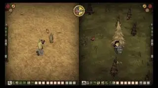 Don't Starve Together: Console Edition, локальный кооператив для двух игроков, день 1