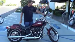 2009 FXSTB, Softail Night Train, red hot sunglo