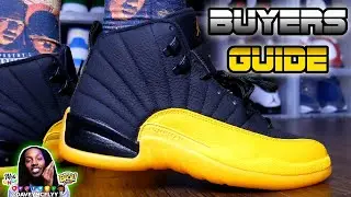 UNIVERSITY GOLD AIR JORDAN 12 GP PE BUYERS GUIDE W/ SIG LACING STYLE ON FOOT ( Thunder )