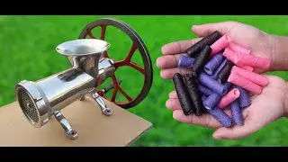 Experiment : Meat Grinder vs colorful long wafers