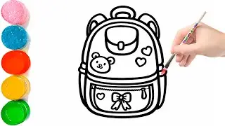 How To Draw A School Backpack | Backpack Drawing Easy for Kids & Toddlers