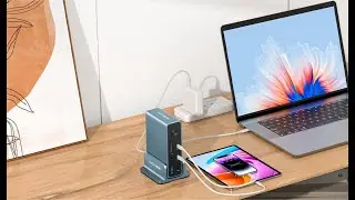 Настольная док-станция ACASIS 15-в-1 USB-C для ноутбука с USB-C, дисплеем HDMI 4K, 10 Гбит/с, картой памяти SD/TF, DS7A15