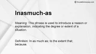 Inasmuch-as Meaning