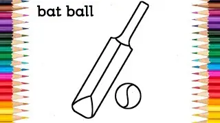 how to draw bat ball ||draw bat ball ||bat ball drawing||kids easy drawings||
