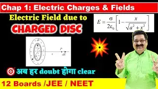 #6 Electric field due to charged disc, NCERT Class 12 Physics Electric Charges & fields, JEE, NEET