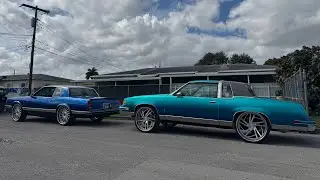 Went to go check out my bros Kandy Teal Cutlass & Kandy Oriental Blue Monte Carlo LS