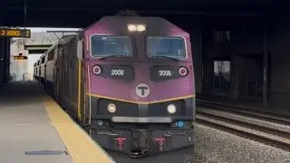 Two trains at TF Green Airport