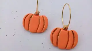 Pumpkin Earrings Made from Polymer Clay lesson for beginners 