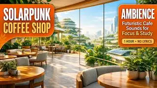 Solarpunk Coffee Shop Ambience | Futuristic Cafe Sounds for Focus & Study (No Lyrics)
