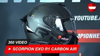 Scorpion EXO R1 Carbon Air MG черный серебро шлем - ChampionHelmets.com 