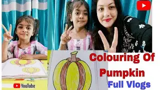 Colouring Of Pumpkin// How to Fill up Colours Pumpkin//Odiavlogs//Vlogs// BarshaDadh1234
