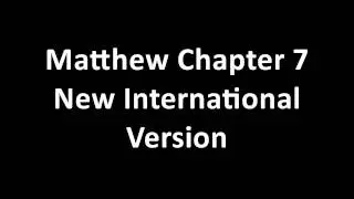 Matthew Chapter 7 NIV