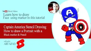 Captain America Cartoon Drawing Easy【Marker Pen Drawing】#shorts ▶Art Azad