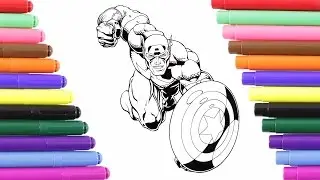 Captain America Coloring Page for Kids , Coloring Book