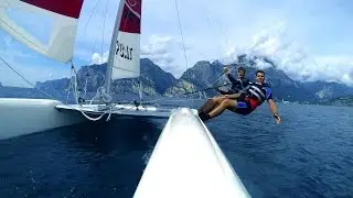 Catamaran Sailing in Torbole Lago di Garda at Surf Segnana with David & Gareth William