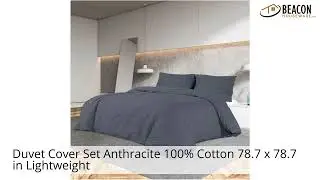 Duvet Cover Set Anthracite 100% Cotton 78.7 X 78.7 in Lightweight