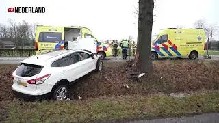 56-jarige man overleden na frontale botsing tegen boom