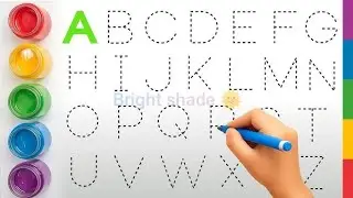 Alphabet, ABC song, ABCD, a to z, kids rhymes, collection for writing along dotted lines for toddler