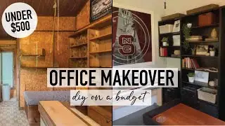 TURNING MY SCARY SHED INTO OFFICE // * DIY Makeover + Styling tips for Bookshelves // Under $500