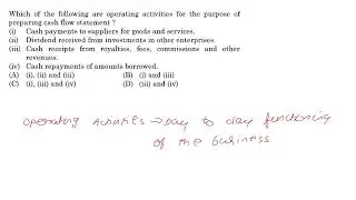 CBSE Accounting 2025 Set 1 Solved Paper Q29a MCQ - Cashflow from Operating Activies