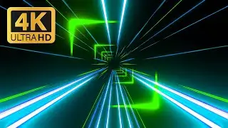 [4K] Electronic Music Purple Turquoise Portal Background - 3 Hours of Neon Background