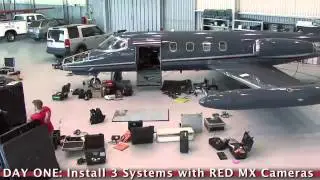 Installation of camera systems  in Lear Jet for aerial filming