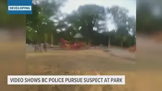 Video shows Battle Creek Police pursue suspect at park
