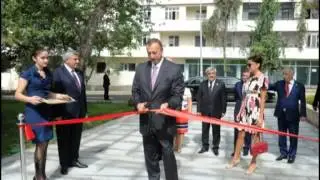 Presidential couple open 8 KM stadium,Heydar Aliyev Park and school