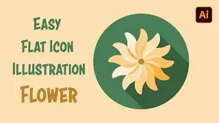 Easy Flat Icon Illustration - Flower | Adobe Illustrator Tutorial