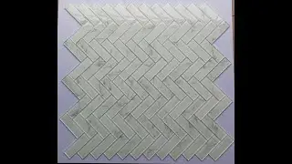 Cararra design Super white Herringbone Glass Mosaic 26HER-CAR-MO12