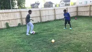Duma kid kicked the ball over the fence