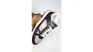 Eloise Black Gray Fabric Italian Leather Sneakers