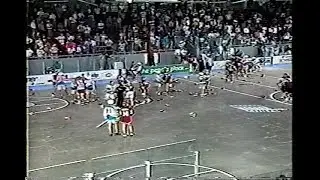Six Nations Chiefs vs New Westminster Salmonbellies Lacrosse Bench Clearing Brawl Man Cup 1994