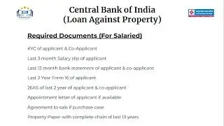 Central Bank of India Loan Against Property Policy Video