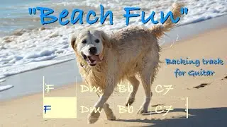 Beach Fun, backing track for Guitar (acoustic latin pop), F major, 91 bpm. Play along!