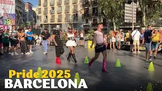 Pride Barcelona 2025 | High Heel Race, Hugo Marlo, Anier & &Aacute;ngel Ll&agrave;cer at Pla&ccedil;a Universitat