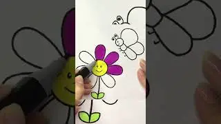 Flower 🌸 and butterfly 🦋 #shorts #drawing