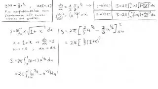 [NTNU] TMA4100 Calculus 1 - Innlevering 2, Oppg 4 DEL2 - Areal av Omdreiningslegeme