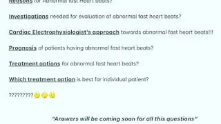 Palpitation means abnormal fast heart beats / Tachyarrhythmias