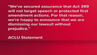ACLU ends challenge to Louisiana Act 399, citing assurance on free-speech protections