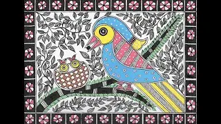 MADHUBANI ART TUTORIAL  BEGINNERS | How to draw MADHUBANI ART |  RICHA GALLERY | ART VALLEY