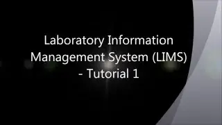 Scentroid LIMS   Tutorial 1