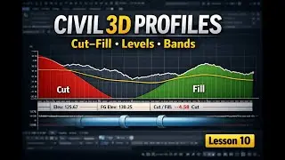 AutoCAD Civil 3D Profile Creation & Design | Levels, Cut&ndash;Fill, Bands & Utilities | Lesson 10